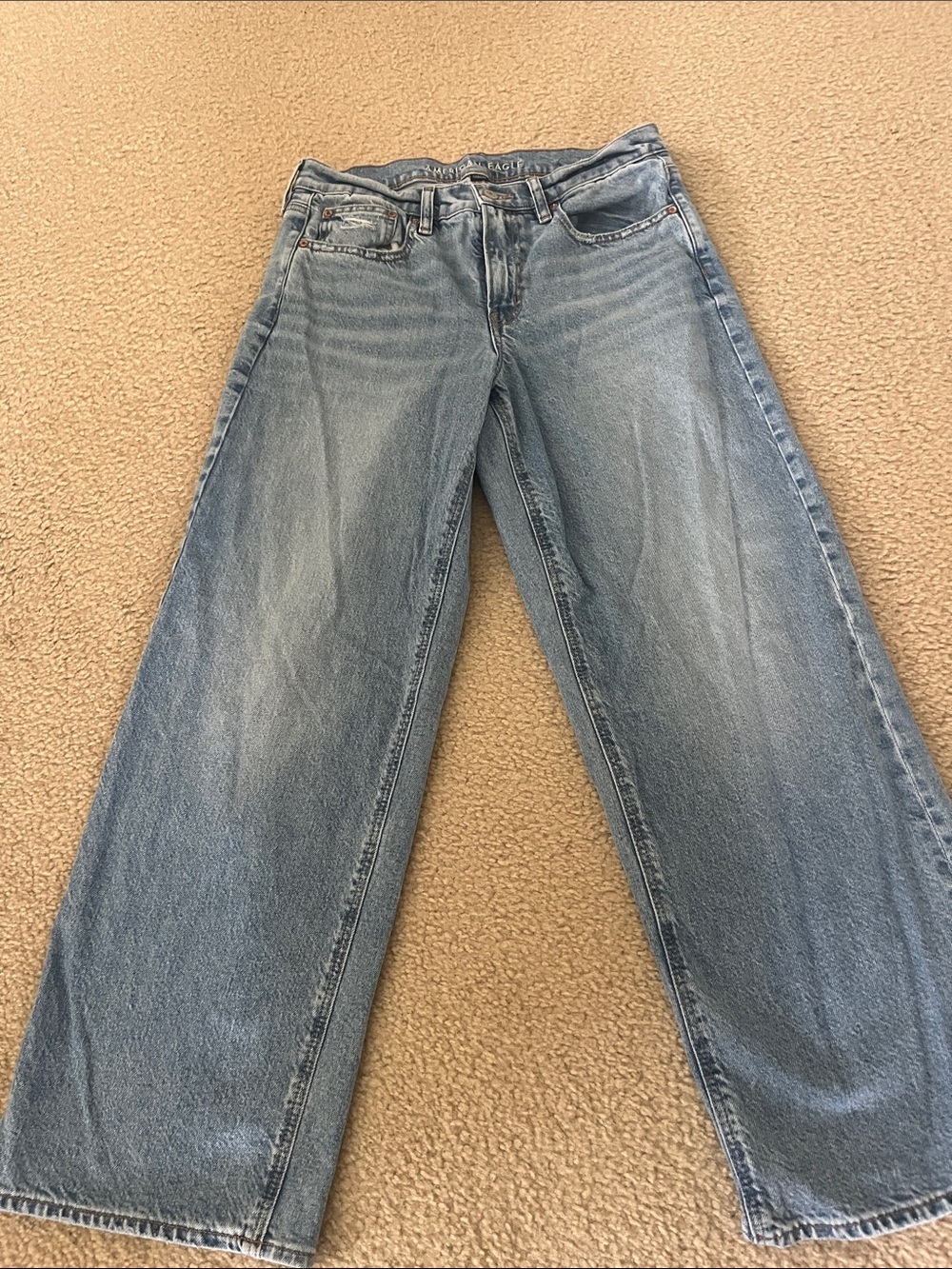 American Eagle Outfitters Light Blue Wide-Leg Jeans